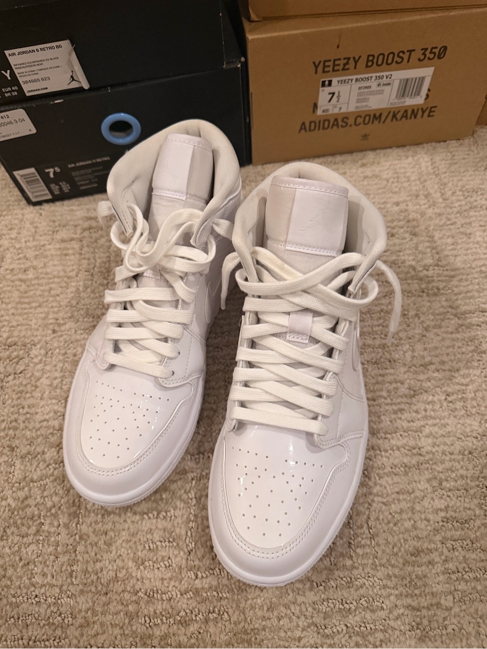 Wmns Air Jordan 1 Mid Triple White Patent NDS